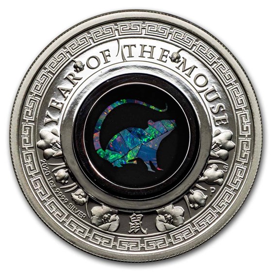 2020 Australia 1 oz Silver Opal Lunar Mouse Proof 2020 Australia 1 oz Silver Opal Lunar Mouse Proof